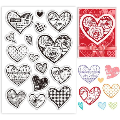 Tampons transparents en silicone pour bricolage, fond d'amour pour cartes exécutives, sceaux de tampon transparents, jour de Léon, scrapbooking