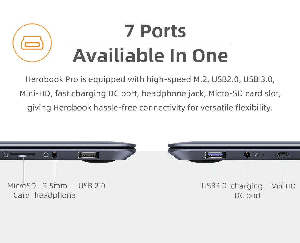 CHUWI HeroBook Pro 14.1" FHD Display Intel Celeron N4020 Dual-core 6GB RAM 128GB ROM Windows 11 Laptop with Full Size Keyboard