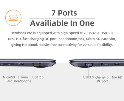 CHUWI HeroBook Pro 14.1" FHD Display Intel Celeron N4020 Dual-core 6GB RAM 128GB ROM Windows 11 Laptop with Full Size Keyboard