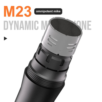 Microphone Wireless M23 UHF 2 Channel Karaoke System Built-in Lithium Battery Cordless Handheld Mic For Church Party Speaker