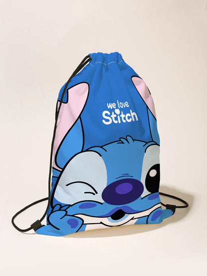 Stitch Drawstring Bags Children Backpack Anime Travel Storage Bag Kids Boys Girls Casual Swim Portable Backpack Christmare Gifts