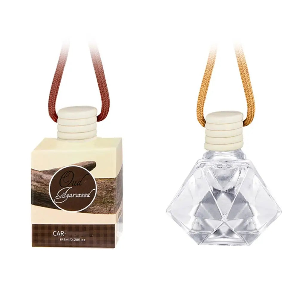 Auto Aromatherapy Bottle Car Air Freshener Ornament Hanging Glass Bottle Fragrance Bottle Auto Perfume Decoration