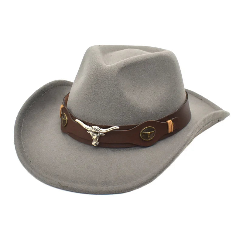 Chapeau de cowboy divers accessoires chapeau de cowboy monochrome en feutre chapeau d'extérieur homme et femme chapeau de cavalier chapeau femme