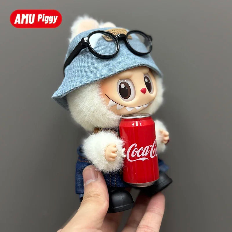 Clothes Doll DIY Accessories Pull Cloth Cola Happiness Factor Labubu Clothes Set Doll Outfit Have Shoes