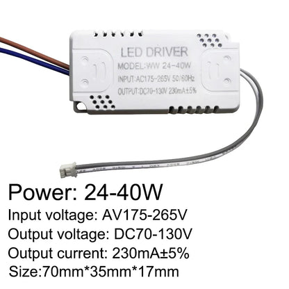 Pilote LED 230mA 8-24w 24-40w 40-60w 60-80w 80-120w 100-150w, pilote à courant Constant, unité d'alimentation, transformateur LED