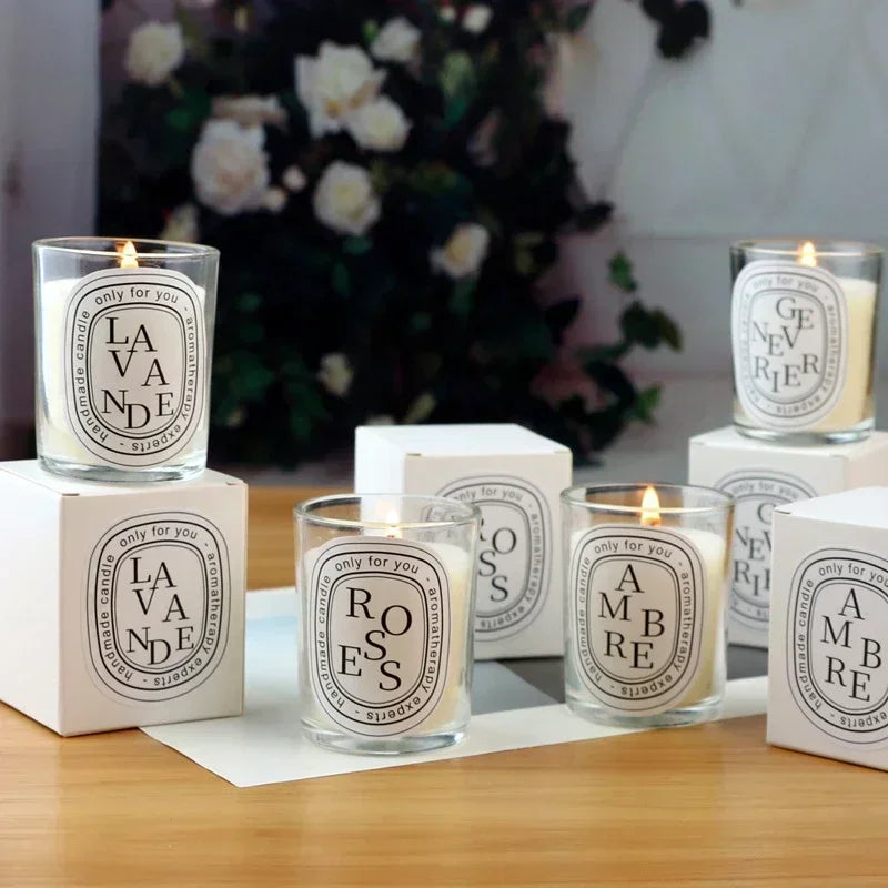 Bougie parfumée transparente romantique, cadeau pour invités, bougies aromatiques parfumées, bougies de mariage, pot à bougies
