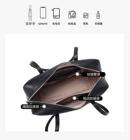 Sacs à bandoulière en cuir véritable de vache pour femmes, sacs à main de luxe de styliste de mode pour dames, sac à main rétro en cuir de vache Boston pour les déplacements