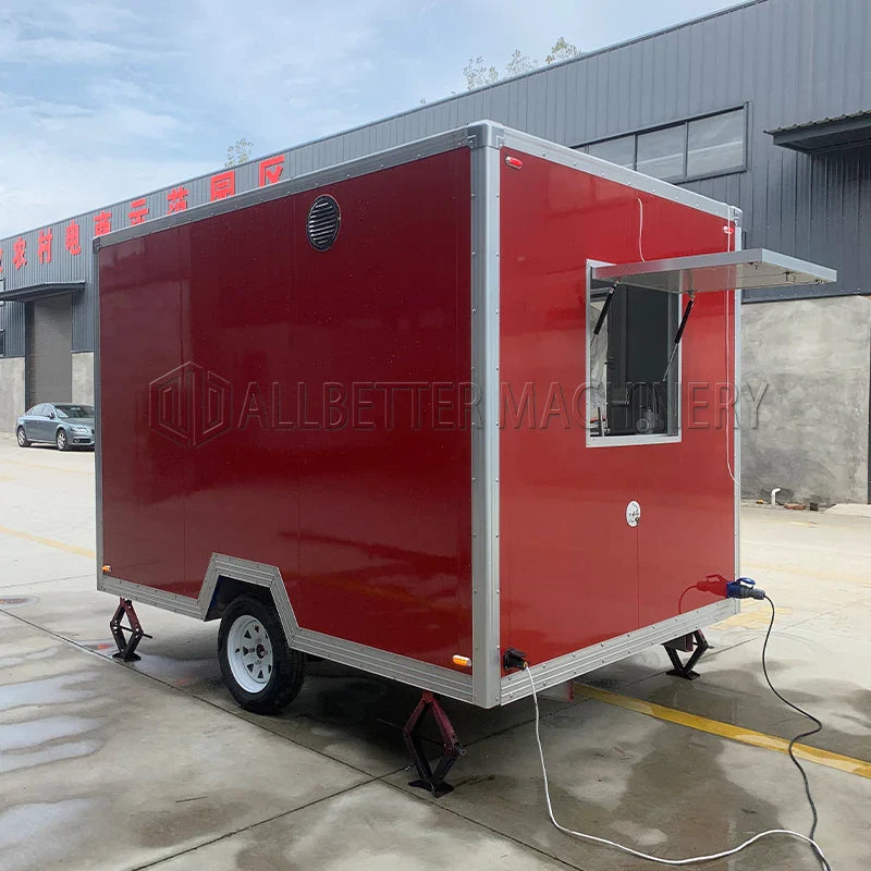 Allbetter Stainless Steel Mobile Food Trailer Hot Dog Carts Concession Food Trailer Towable Food Truck for Sale