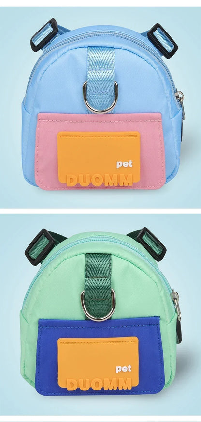 Sac à dos portable pour animaux de compagnie avec collier SFP, sacs à crottes, sacs de récompense, voyage en plein air, entraînement de chien, friandises pour chiots, poudres anale.