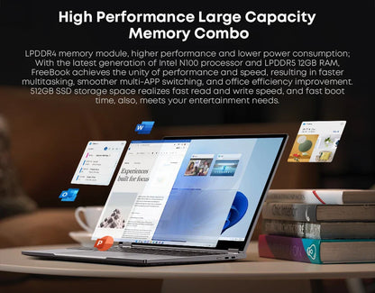 CHUWI FreeBook Tablet Laptop 2 in 1 Intel i3 1215U 12GB LPDDR5 512G SSD Windows 11 Laptop 13.5" IPS FHD Display 2256*1504 WIFI 6