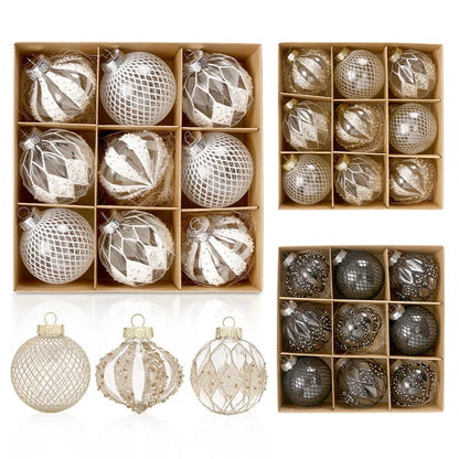 8cm PET Clear Decorative Christmas Ball Christmas Tree Ornament Sequin Christmas Decorative Ball Xmas Ornaments Home Decor