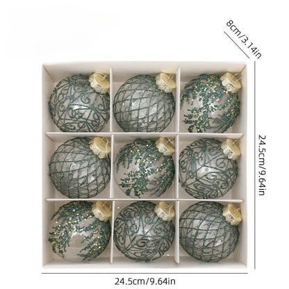 8cm PET Clear Decorative Christmas Ball Christmas Tree Ornament Sequin Christmas Decorative Ball Xmas Ornaments Home Decor
