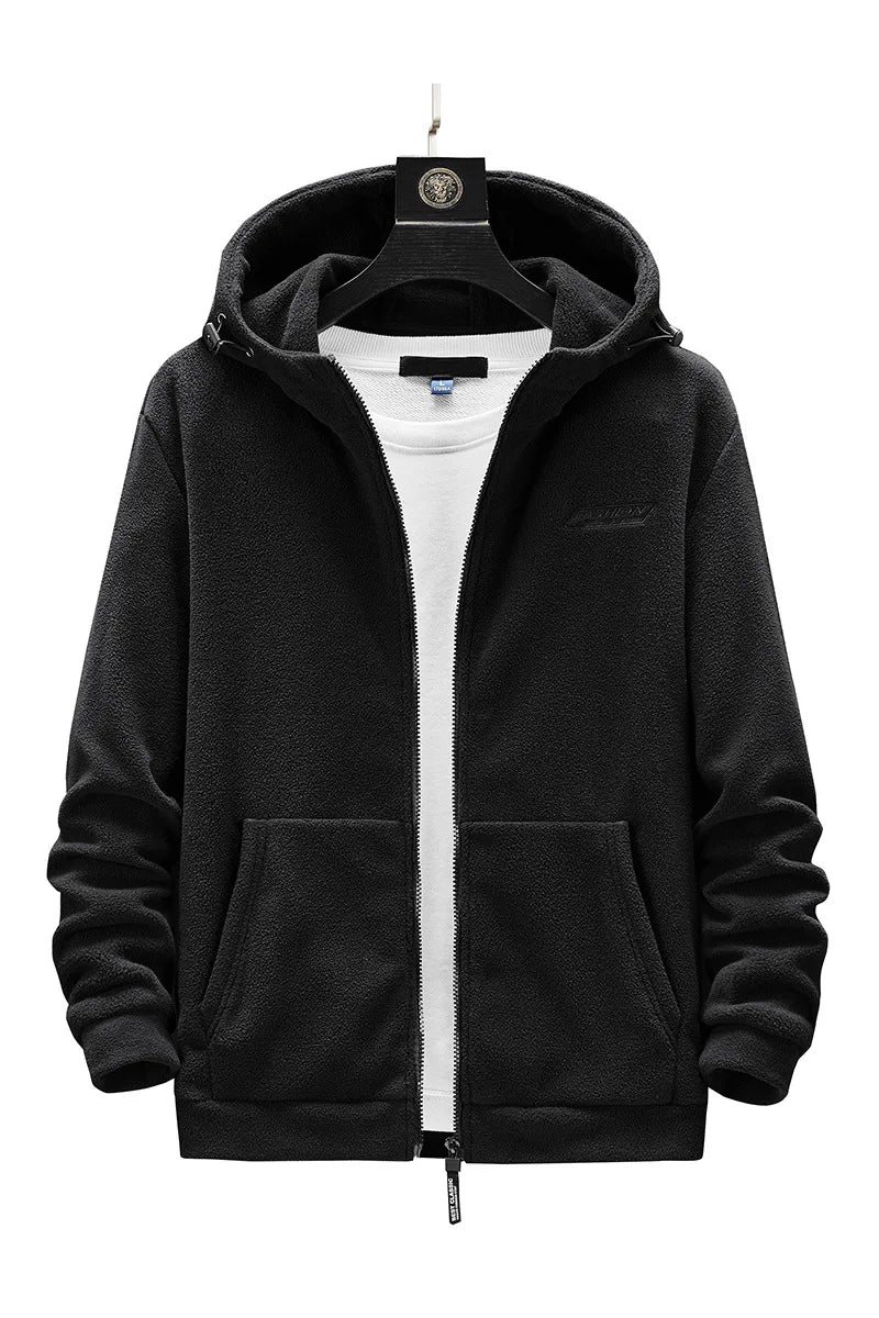 Plus Size L-8XL Men's Fleece Sweater Outdoor 2023 Autumn Polar Fleece Cardigan hooded Outside Zip Hoodies Sweatshirts Coat