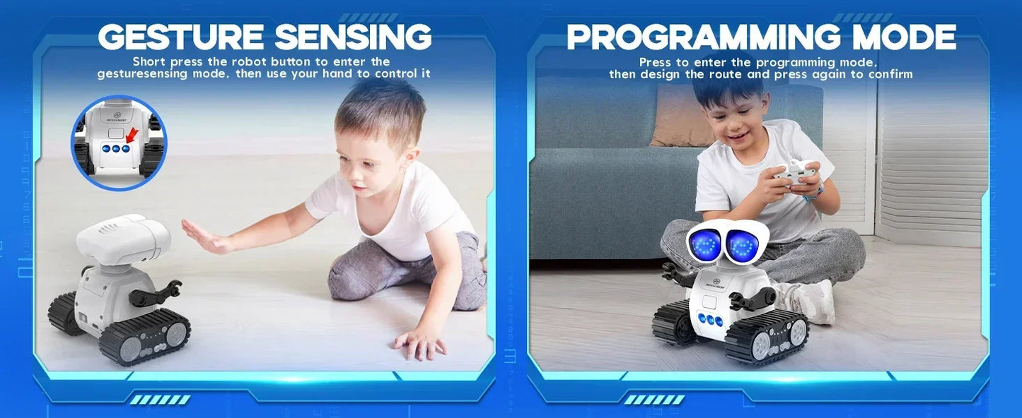 Jouet robot télécommandé Rechargeable avec musique, yeux LED, talkie-walkie, jouet robot pour enfants, robot RC pour enfants