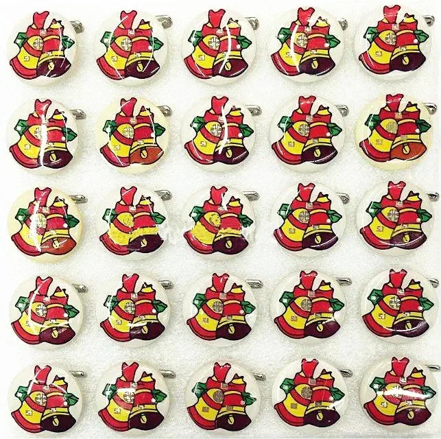 25pcs Broche Lumineux LED Clignotant Amour Fête Dessin Animé Badge Lumineux Cadeau Cosplay Noël Mariage Festival Halloween