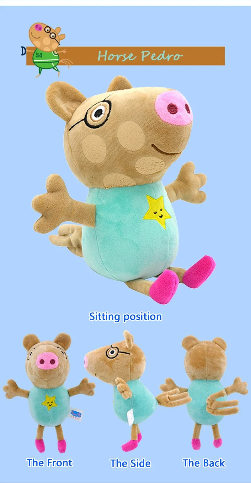 Peluche Peppa Pig 28 cm Peppa et ses amis Edmund Elephant Pedro Pony Suzy Sheep Zoe Zebra Cadeau d'anniversaire pour enfants