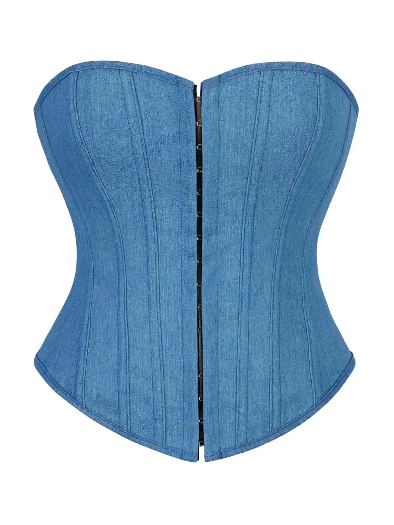 Nouveau corset de personnalité européen et américain, gilet à bretelles, haut de tube Spice Girl, haut sexy de cow-boy, haut de forme du corps.