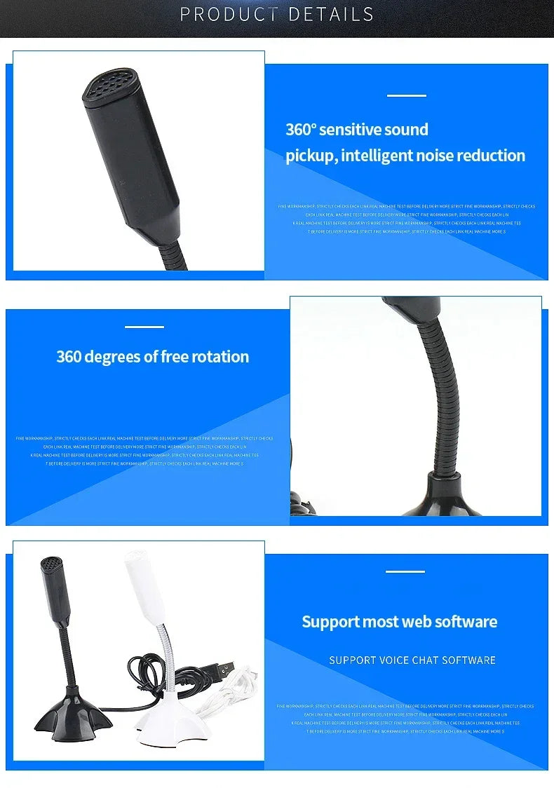 Microphone USB réglable professionnel de haute qualité pour ordinateur portable et ordinateur Studio chant jeu Streaming Mikrofon support micro