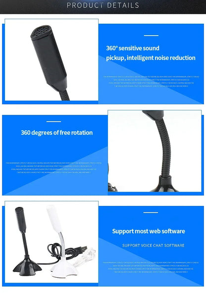 Microphone USB réglable professionnel de haute qualité pour ordinateur portable et ordinateur Studio chant jeu Streaming Mikrofon support micro