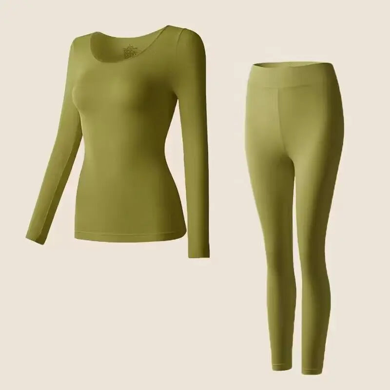 Women's Winter Thermal Underwear, Seamless, Ultra-thin, Single Layer, Shaping, Long Johns, Sexy Ladies Lingerie, L-XL