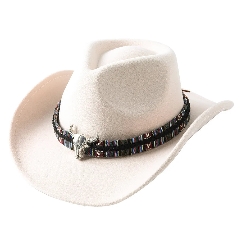 Chapeau de cowboy divers accessoires chapeau de cowboy monochrome en feutre chapeau d'extérieur homme et femme chapeau de cavalier chapeau femme