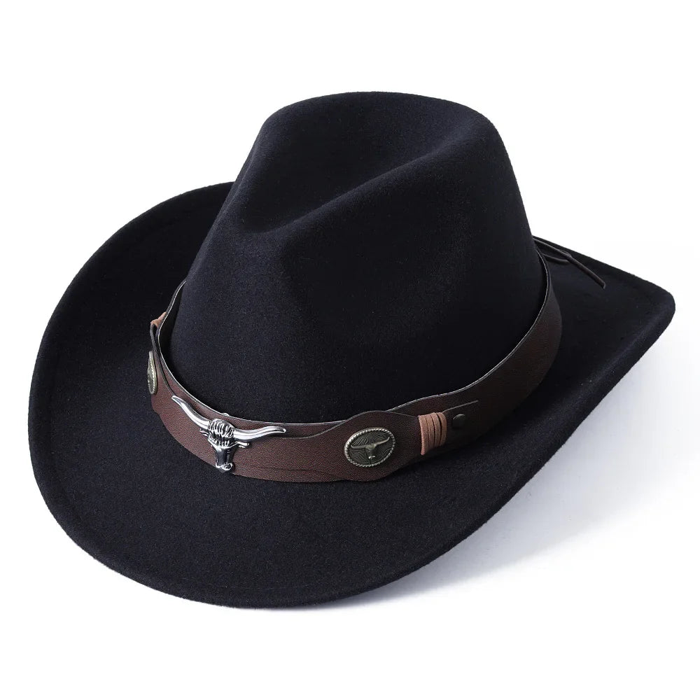 Chapeau de cowboy divers accessoires chapeau de cowboy monochrome en feutre chapeau d'extérieur homme et femme chapeau de cavalier chapeau femme
