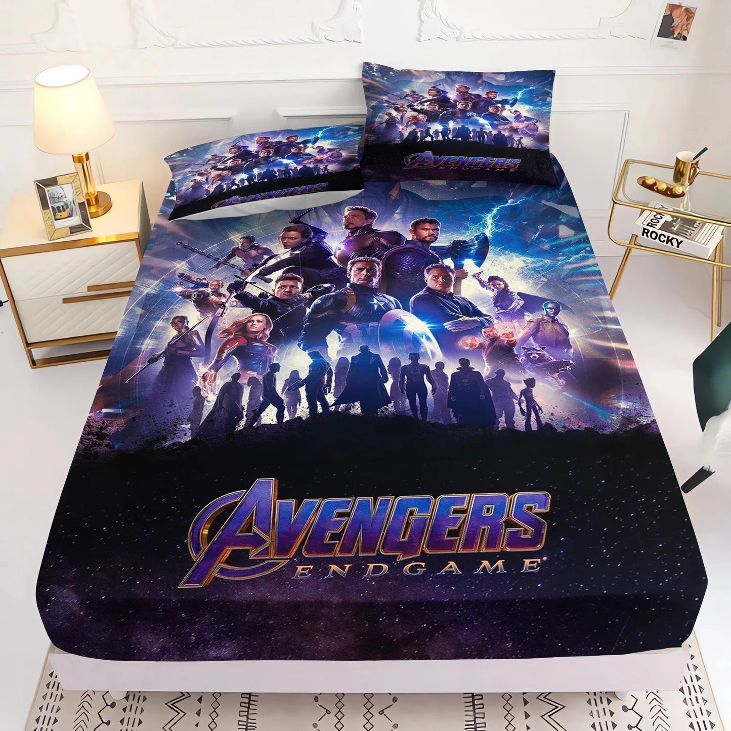 Marvel's Avengers 2/3pcs Bedding Set Fitted Sheet Printed 100% Polyester Anime Home Decor Suitable For Children And Adults
