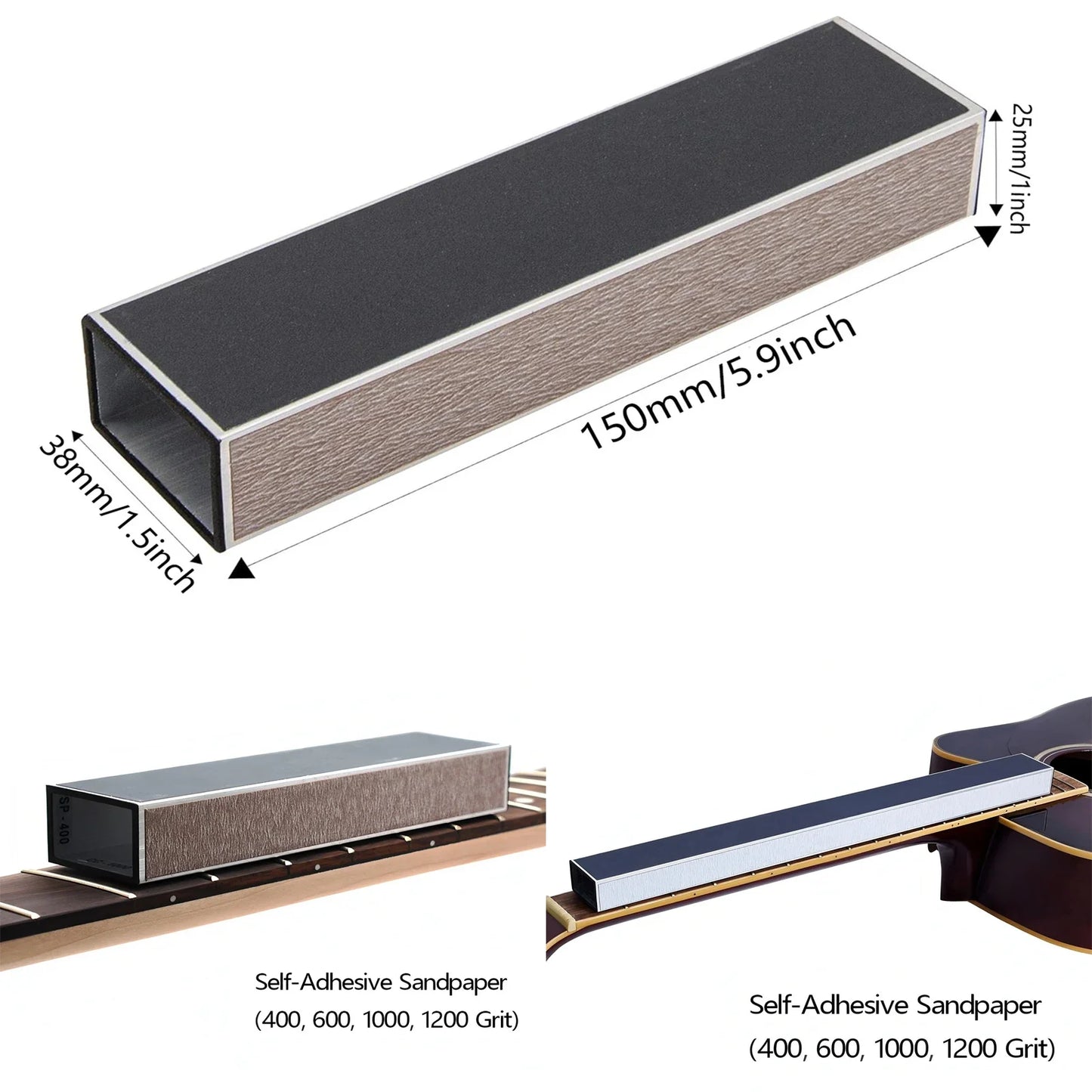 Niveleur de ponçage de frette de guitare de 15CM, tige de nivellement de faisceau de nivellement de frette de cou, ponçage de faisceau en aluminium, outils Luthier