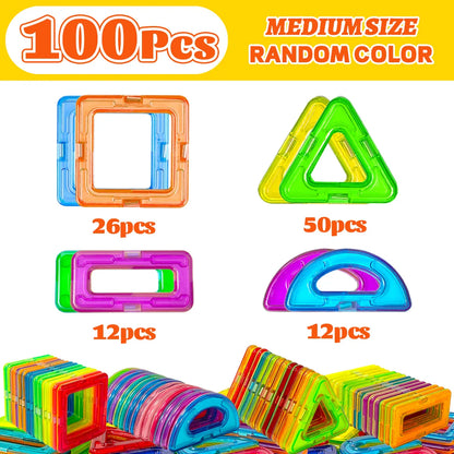 Blocs de construction magnétiques de taille moyenne, jeu de construction magnétique à monter soi-même, jeu de construction pour enfants, cadeau pour enfants, jouet cadeau d'anniversaire ou d'Halloween