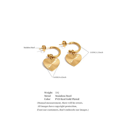 Yhpup – boucles d'oreilles pendantes en forme de cœur en acier inoxydable, pour toutes les Occasions, cadeau de saint-valentin, bijoux classiques antirouille