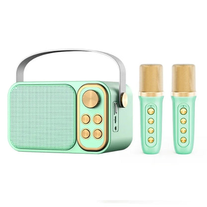 Bluetooth Speaker Accessory Portable RGB LED Light Karaoke With 1-2 Wireless Microphones Effects HIFI Stereo Surround Voice