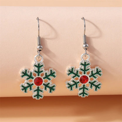 Fashion Merry Christmas Tree Deer Snowflake Santa Claus Drop Earrings for Women Girls New Year Party Festival Jewelry Gifts