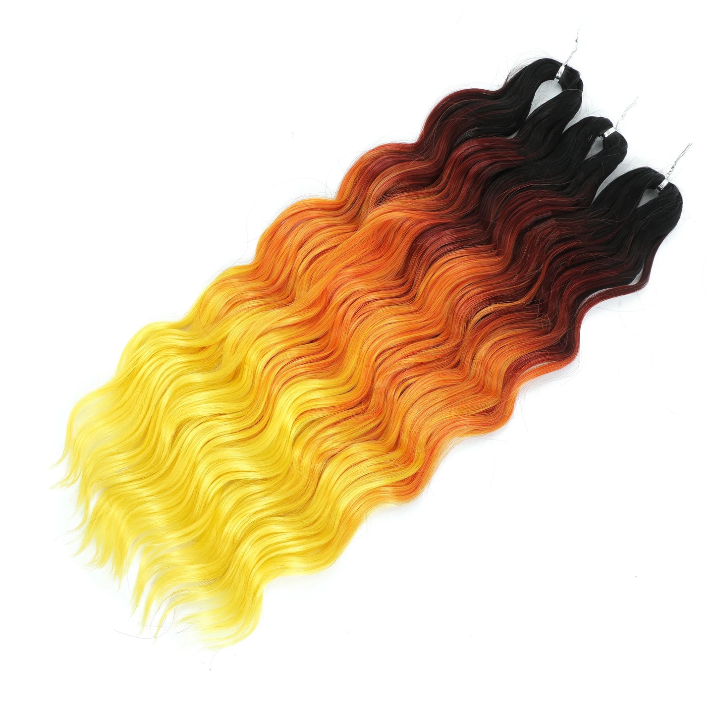 24Inch Crochet Hair Synthetic Braiding Hair Extensions Water Wave Ombre Rainbow color Fake Hair ANNA Deep Wave Curly Hair
