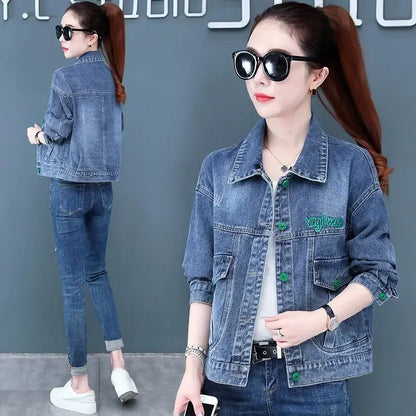 Cowboy Coat Woman Plain Crop Short Casual Small Denim Jacket for Women Deals Original Cowgirl Clothing 2025 Fashion Trend Models