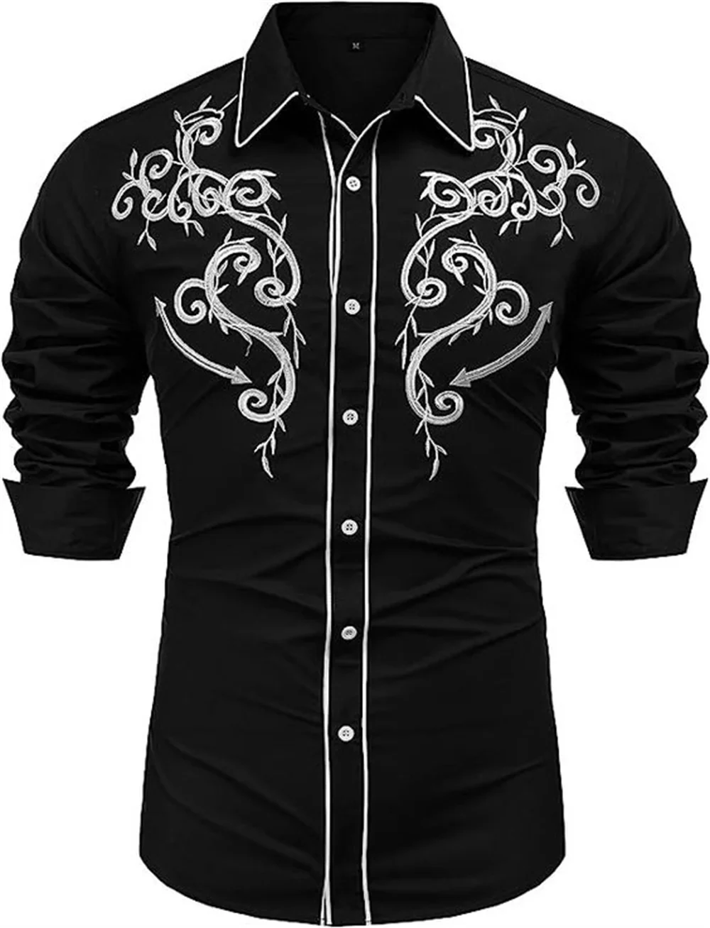 Chemise en denim western pour homme, confortable et douce, à manches longues, idéale pour le quotidien, avec boutons tendance