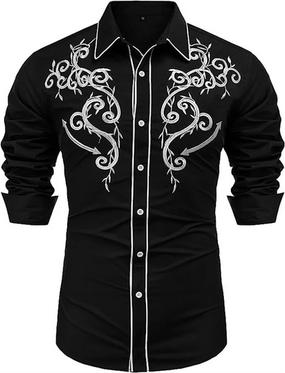 Chemise en denim western pour homme, confortable et douce, à manches longues, idéale pour le quotidien, avec boutons tendance