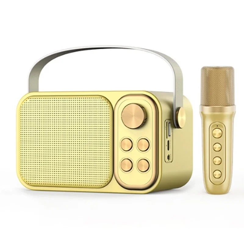 Bluetooth Speaker Accessory Portable RGB LED Light Karaoke With 1-2 Wireless Microphones Effects HIFI Stereo Surround Voice