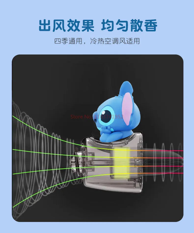 En stock Personnages Stitch Aromathérapie Voiture Montée Décoration Sortie d'air Décoration Intérieure Dessin Animé Décoration Voiture Jouet Cadeau Kawaii