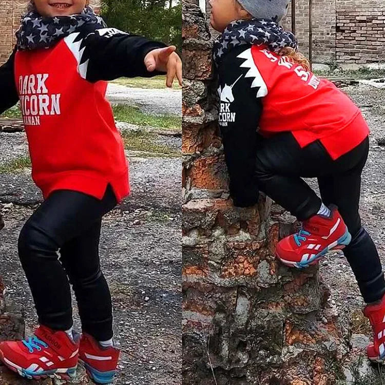 Leggings en cuir PU pour enfants, pantalons crayon décontractés, monochromes, chauds, FJGirl, mignons, tout-petits, enfants, filles, automne, hiver