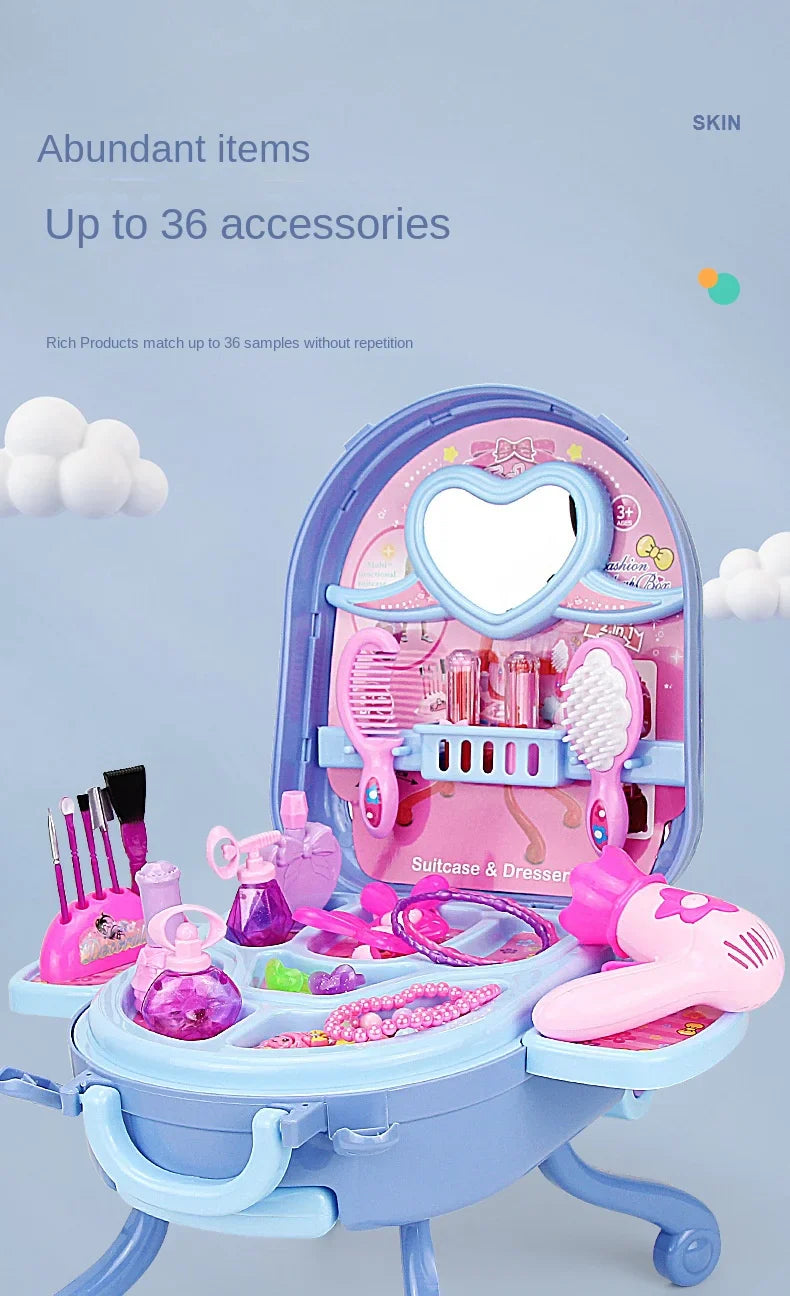 Maisonnette de jeu, Ensemble de coiffeuse pour enfants, Jouets pour filles de 6 à 10 ans, Trousse de maquillage pour fille, Jouet original pour enfants, Cadeau d'anniversaire