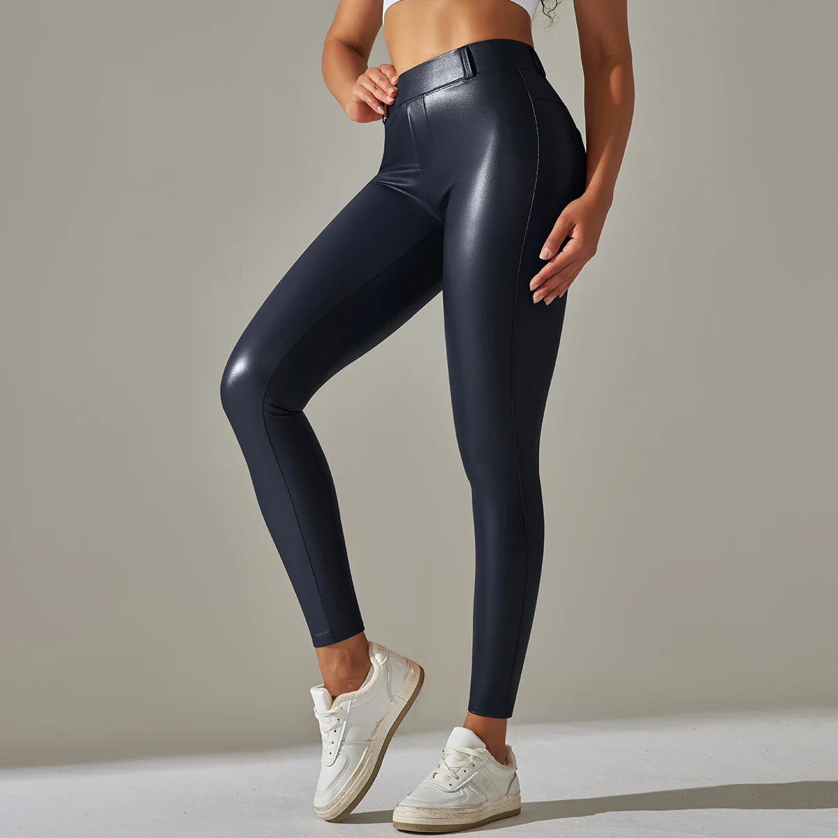Leggings en cuir PU femmes Sexy Scrunch fesses Leggings filles Faux cuir pantalon taille haute Push Up Leggings décontractés 6 couleurs