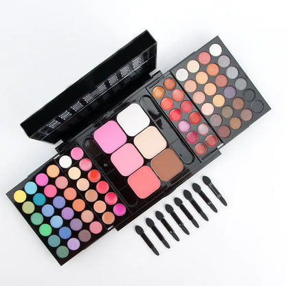 Boîte de maquillage pour femmes, combinaison de fard à paupières mat, rouge à lèvres, Eyeliner, correcteur, poudre, Maquiagem avec boîte en aluminium
