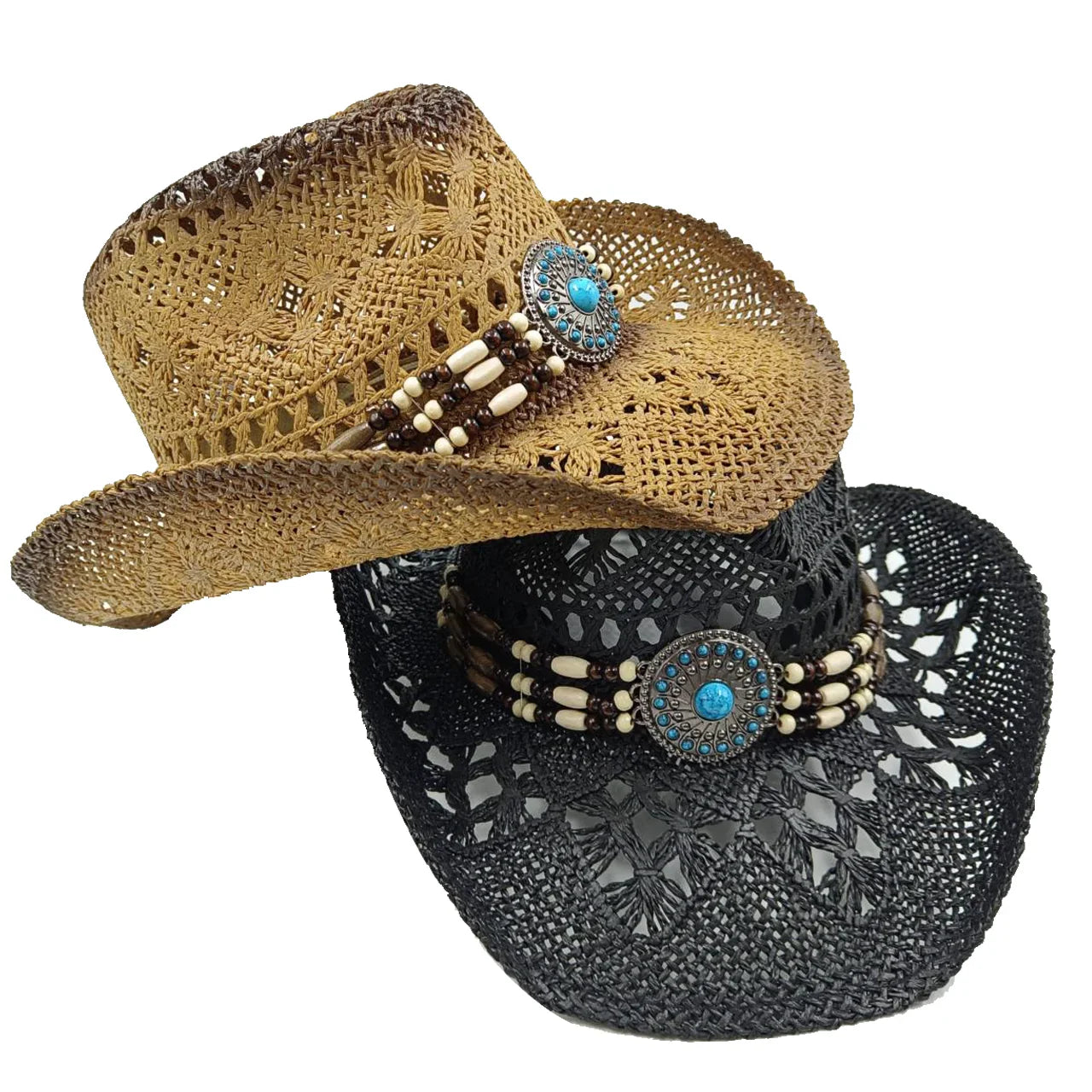 The latest Cowboy hat rose red retro straw hat 2023 new men's and women's jazz Cowboy hat straw hat sun hat summer hat sombrero
