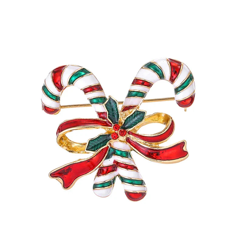 Christmas Brooches for Men and Women, Santa Claus Hat, Gloves, Bells, Socks, Rhinestone Suit, Metal Brooches, Badges, New Year Gift, 2022