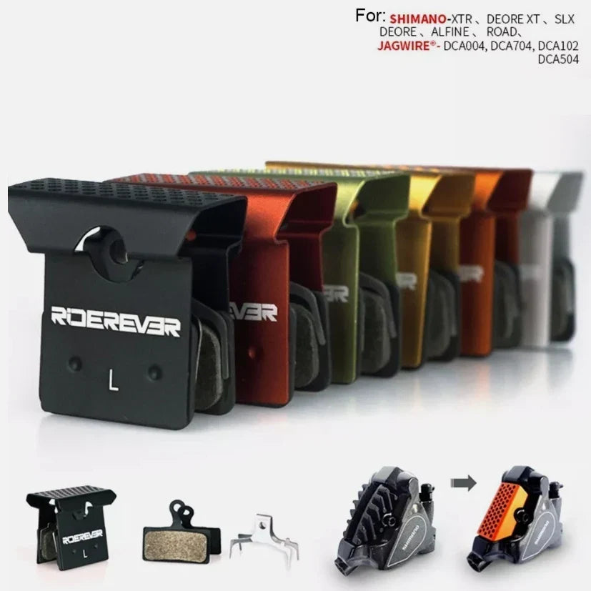 RIDEREVER-Plaquettes de frein à disque de vélo de route, coussretours semi-métallique, performance longue durée, refroidissement anti-poussière pour le cyclisme WinterMANO XcrucTRM9100