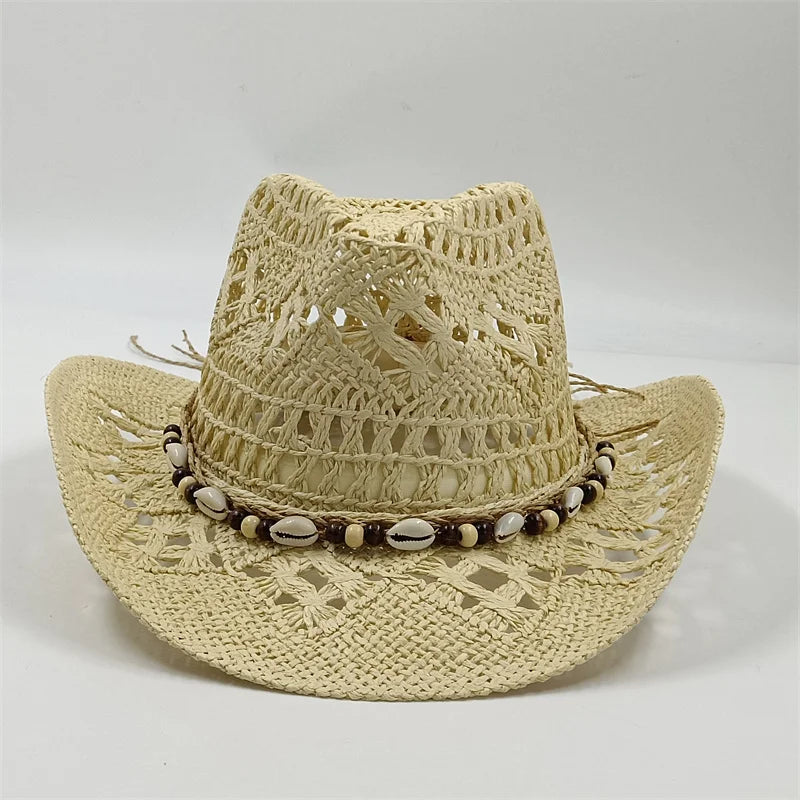 The latest Cowboy hat rose red retro straw hat 2023 new men's and women's jazz Cowboy hat straw hat sun hat summer hat sombrero