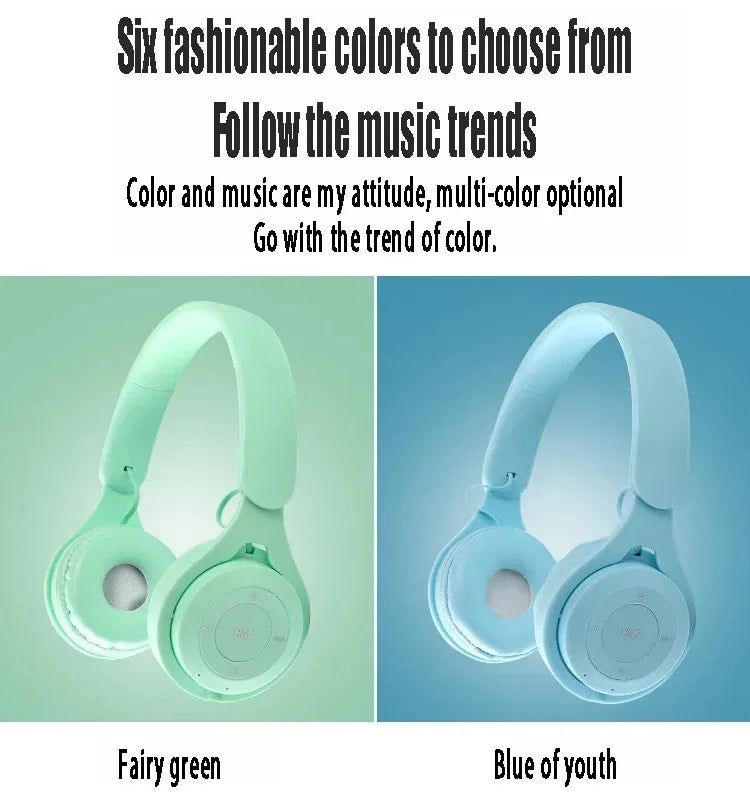 Y08 Macaron Wireless Bluetooth Headphones With Microphone Wired Earphones Gaming Headset Gamer Mp3 Players Choice Kids Gifts