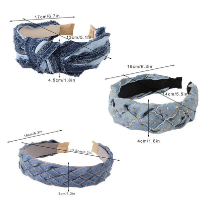 Denim tissu Cowboy bandeau Style coréen coiffure Denim noué bandeau chapeaux cheveux accessoires Cowboy bandes de cheveux