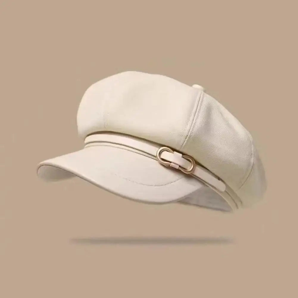 Béret de Style britannique rétro pour femmes, casquette de journal octogonale polyvalente pour grande circonférence de la tête, chapeau de printemps et d'automne