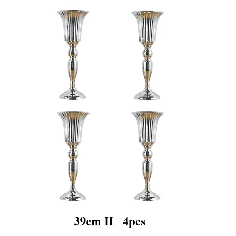 PEANDIM Luxury Silver Flower Vase Home Vase Desktop Craft Flower Arrangement Decoration Wedding Party Christmas Flower Rack